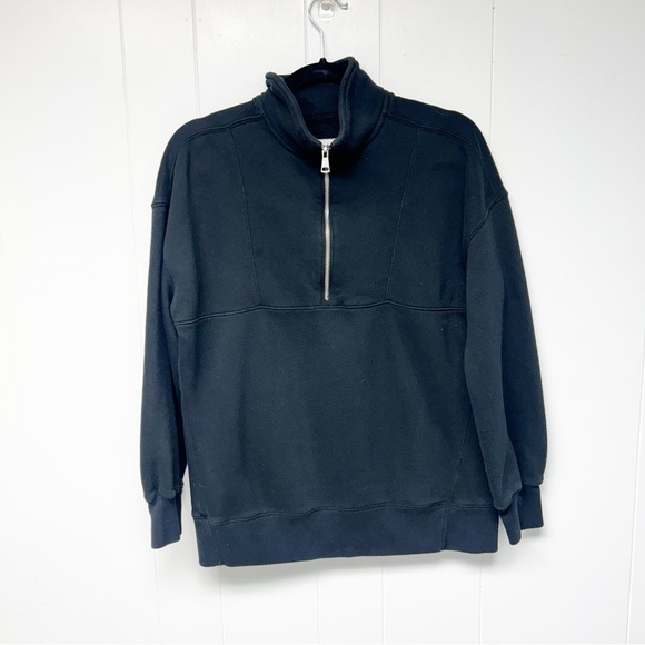 Abercrombie & Fitch Other - Abercrombie & Fitch Soft AF Black 3/4 Zip Mock Next Sweatshirt Extra Small